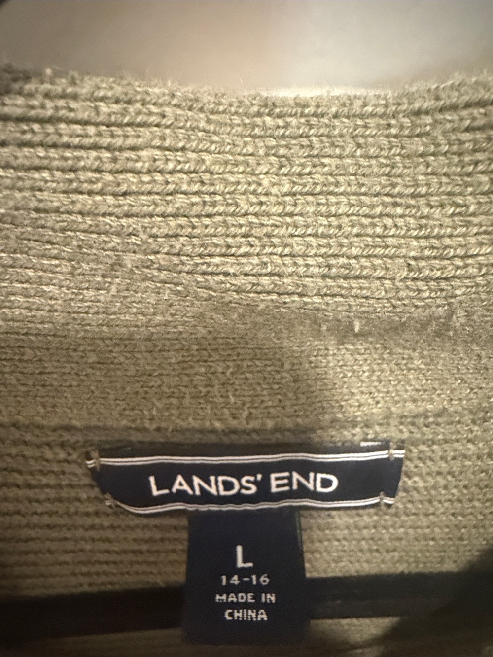 Lands' End Olive Ribbed Mock-Neck Sweater - Picture 2 of 10